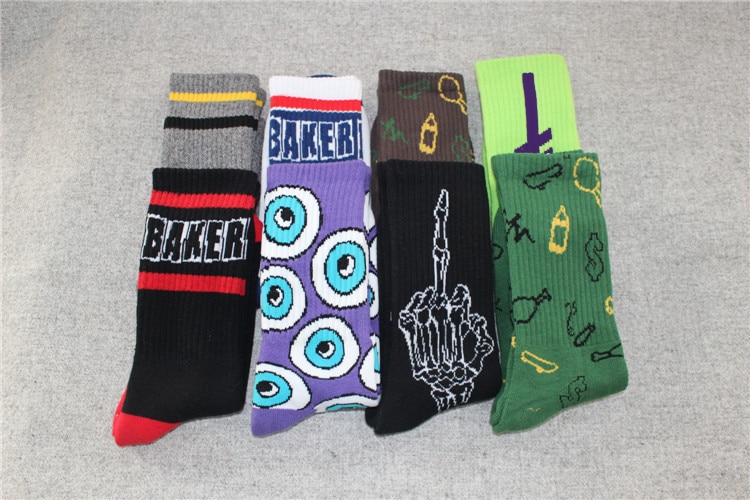 1 pair/lot New Fashion DEATHWISH Jasper Baker Harajuku Style odd Thick Terry happy Socks Skateboard Cotton men's socks