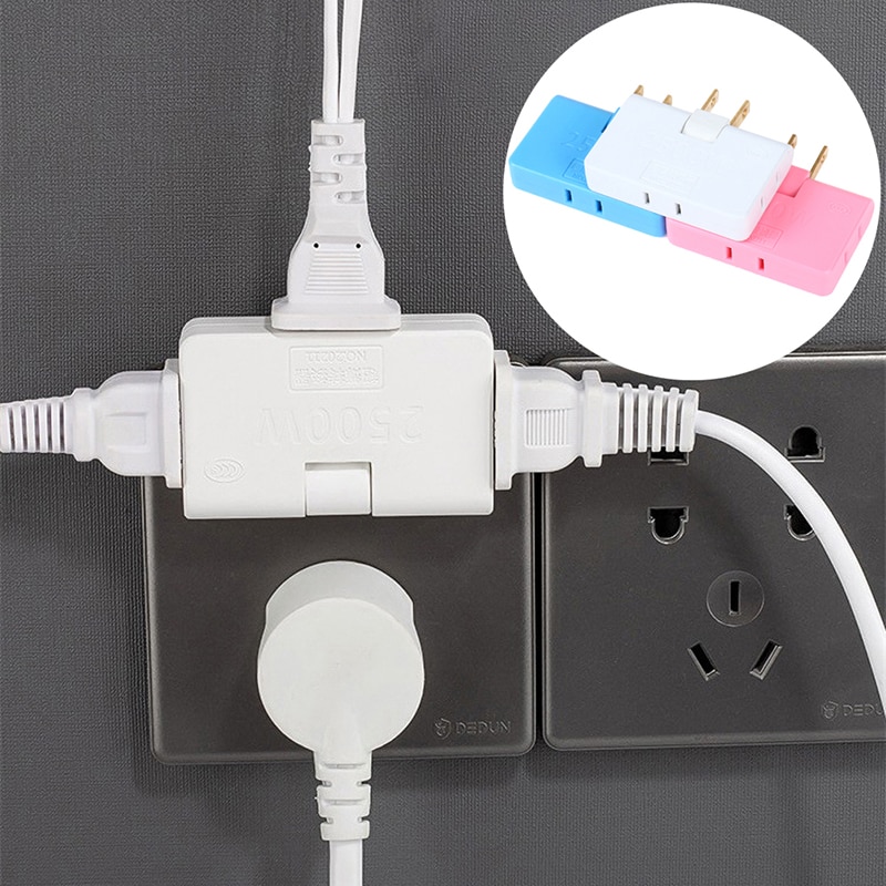 1 Piece Of Rotatable Socket Converter One In Three 180 Degree Extension Plug Multi Plug Mini Slim Wireless Outlet Adapter