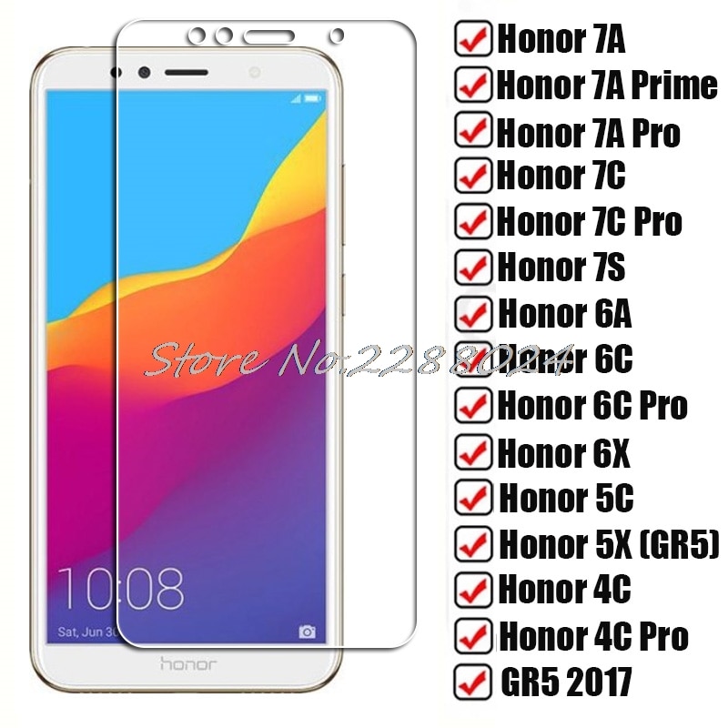 HD Tempered Glass For Huawei Honor 7A Prime 7C Pro 7S 5C 6A 6C 6X 5X (GR5) 4C GR5 2017 Honor7A 7CPro 7APro Screen Protector Film