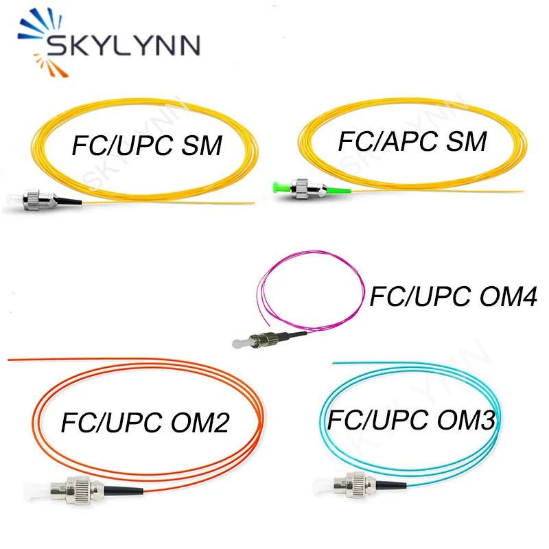 50 PCS 1.5 Meter Length FC UPC and APC Polished SM MM Optical Fiber Pigtails For FTTH Project With LSZH Jacket