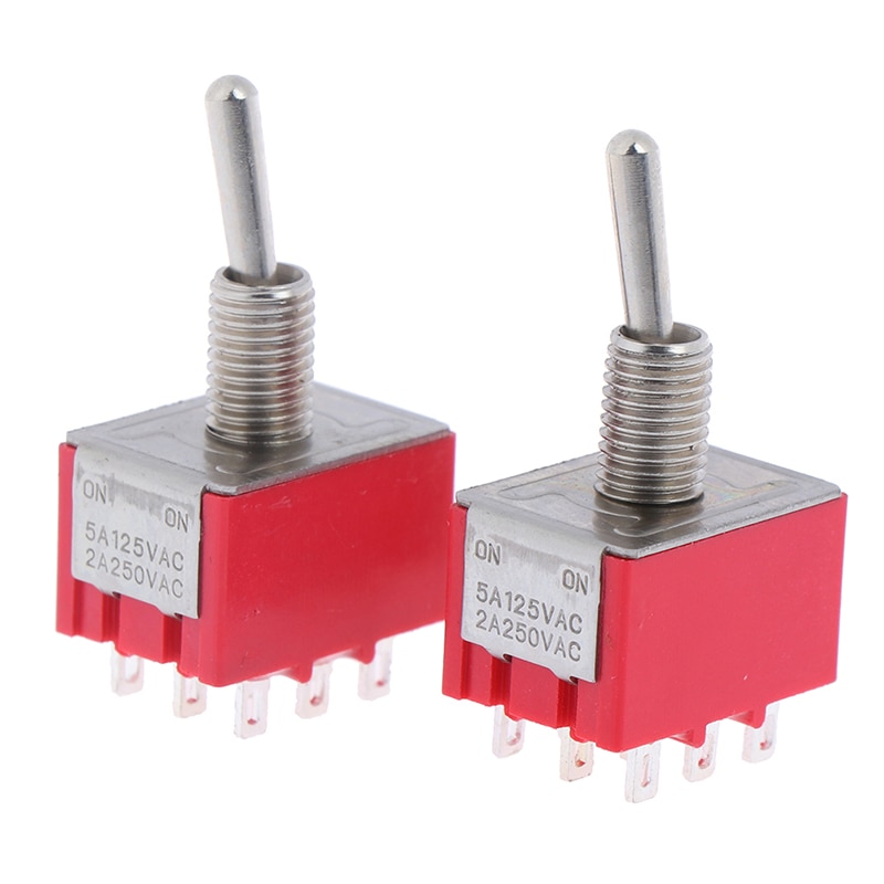 2 Pcs/lot 9Pins 3PDT On On/on Off On 2/3 Positions Mini Toggle Switches MTS 302 303 Wholesale