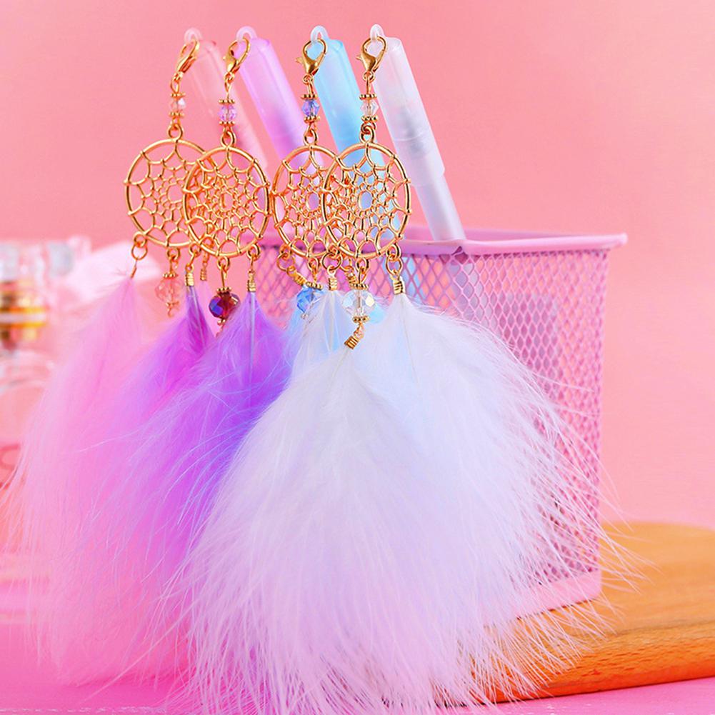 Color)Dream Catcher Feather Pendant Gel Pen Black Pendant Sweet Style Gel Pen
