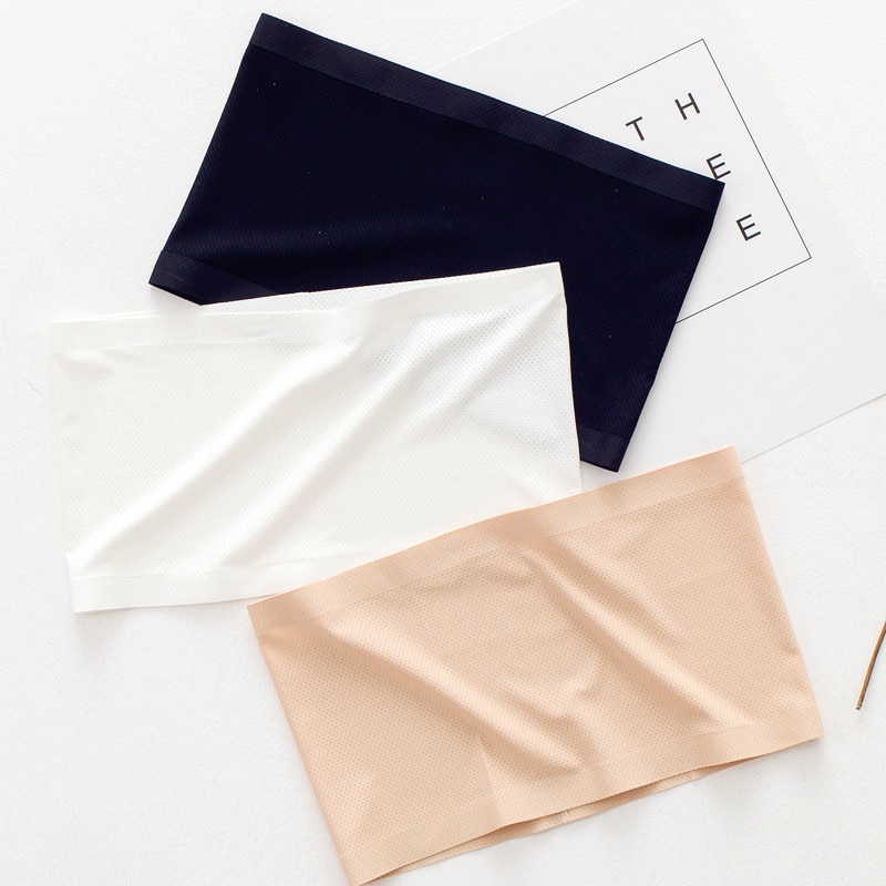 Summer Women Modal Bandeau Top Solid Breathable Strapless Bra Bandeau Soft Seamless Women Casual Tank Crop Tops
