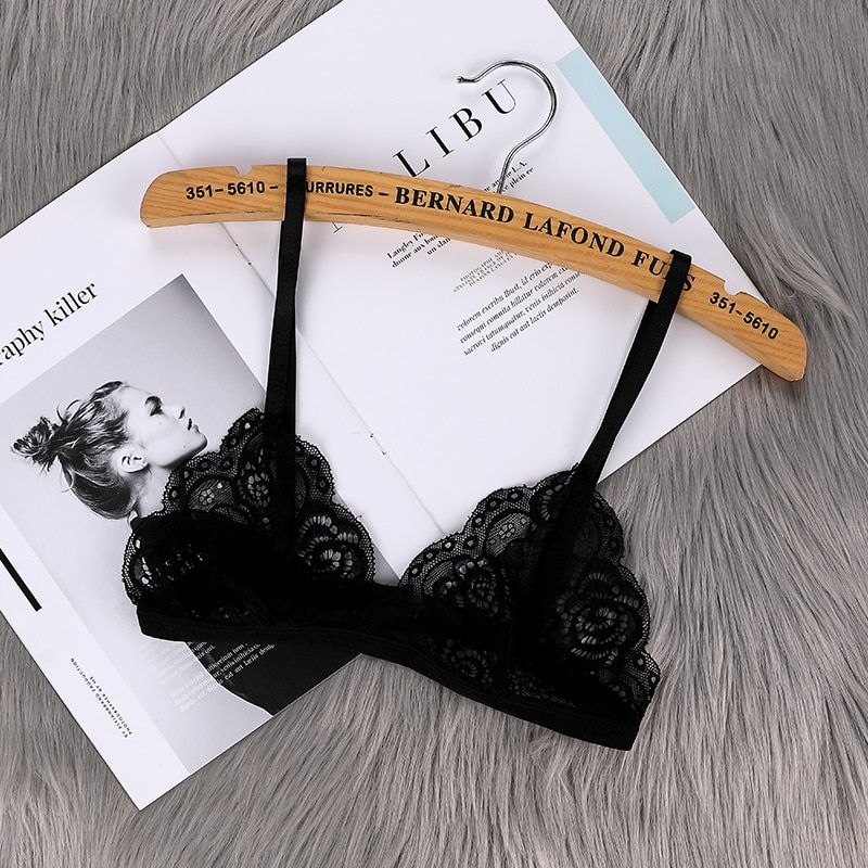 Women's Thin Bra Without Chest Pad Fashion Sexy Lace Lingerie Cutout Back Buckle Tube Top Women's Underwear Summer Clo