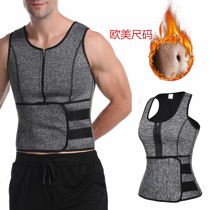 Mens Body Shaper Waist Trainer Sauna Suit Sweat Vest Slimming Underwear Weight Loss Shirt Fat Burner Workout Tank Tops Shapewear