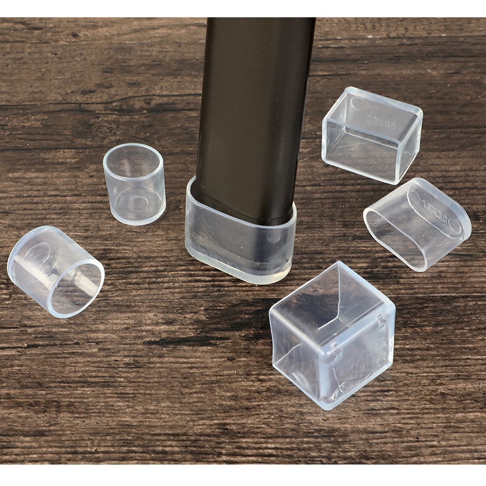 4Pcs Table Leg Foot Caps Protector Non-slip Rubber Pads Furniture Bottom Covers Socks Hole Plugs Dust Cover Leveling Feet