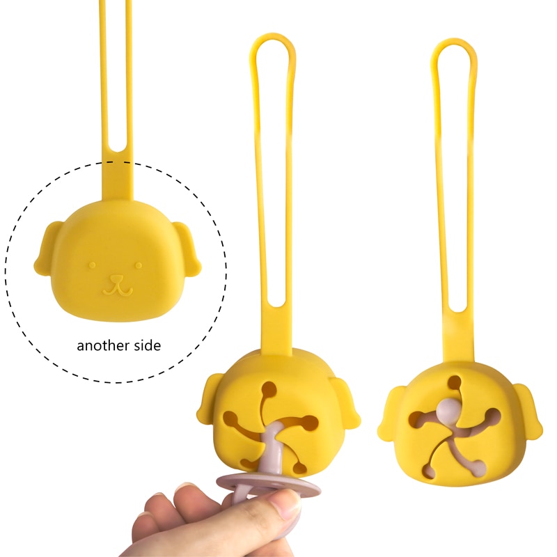 Kawaii Safe Silicone Easy to Clean Soother Dishwasher Container Box Handy Pacifier Pocket Solid Travel Storage Pacifier Holder