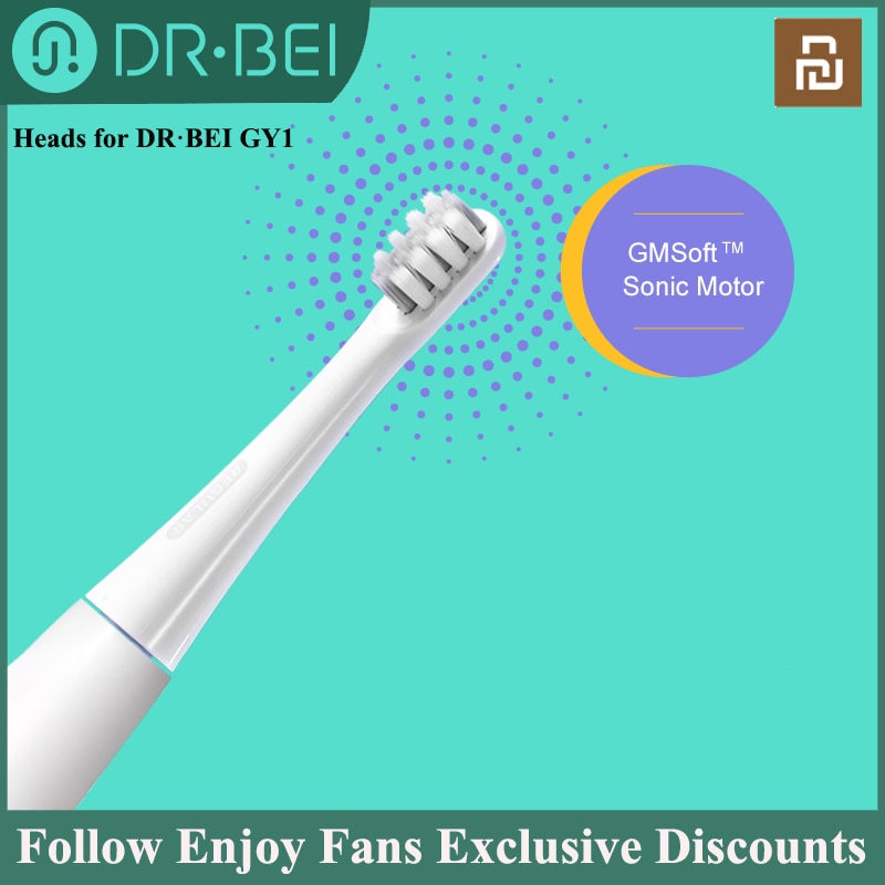 Heads Replacement for DR·BEI GY1 Sonic Electric Toothbrush Rechargeable IPX7 Adults ToothBrush Soft Bristle Heads Replace Parts