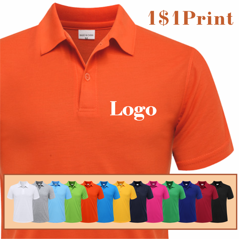 Summer Short Sleeve Polo Custom Printing Logo Casual Lapel Shirt Embroidery Pattern Fashion Quick Dry Top Design Men And Women