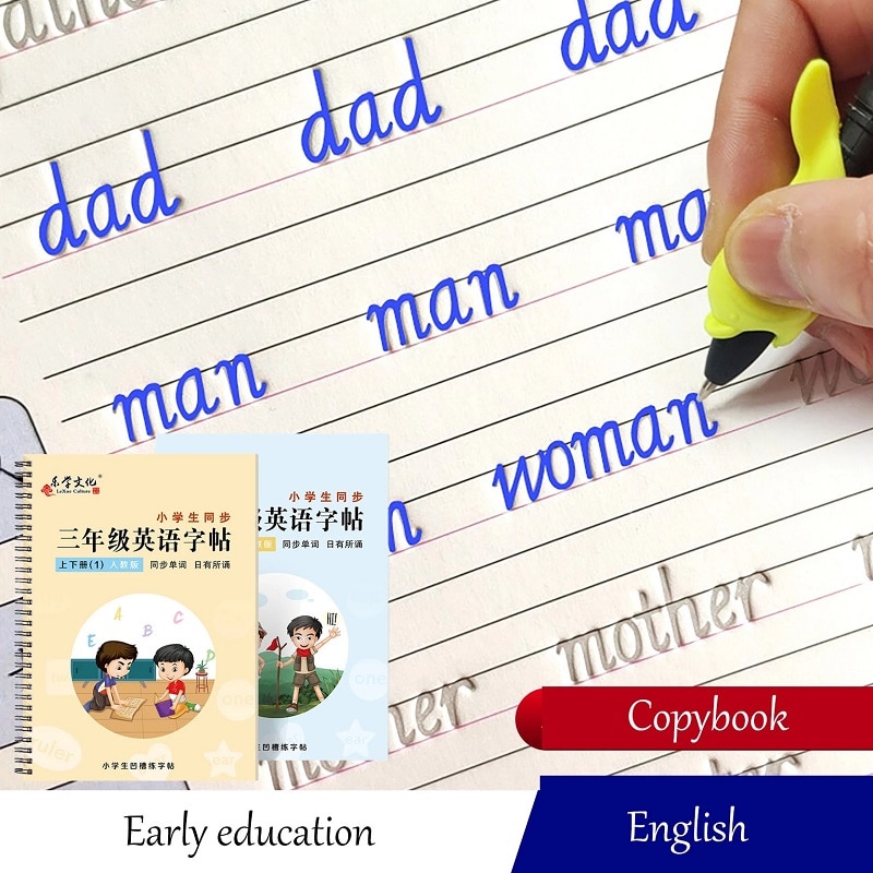 English Copybook For Calligraphy Books For Kids Word Children's Book Handwriting Children writing Learning English Practice