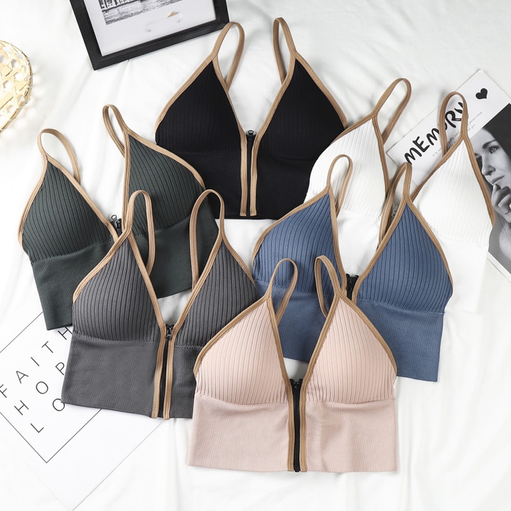 Cotton Sports Bras Women Crop Tops Push Up Solid Jogging Gym Women Tank Tops Girl Underwear Fitness Running Yoga Fitness Tops