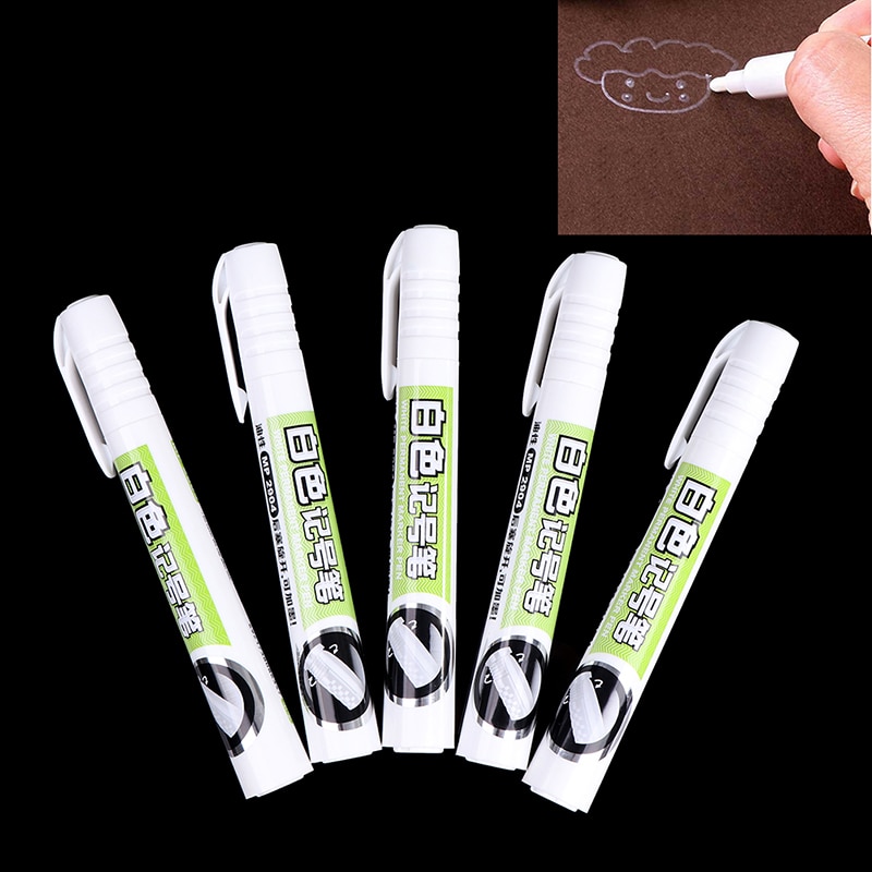 5pcs MP2904 White Marker Pen Oily Paint Permanent For Metal Fabric Metallic Mark