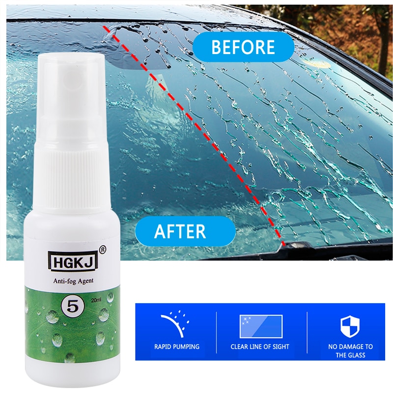 HGKJ-5 20ml Anti-fog Agent Waterproof Rainproof Anit-fog Spray Car Window Glass Bathroom Cleaner Car Cleaning Anti Fog kit