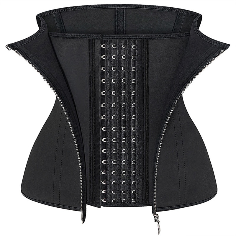 Latex Waist Trainer Corset Body Shapewear Women Slimming Belly Sheath Hourglass Shaper Workout Cincher Steel Boned Zipper Girdle