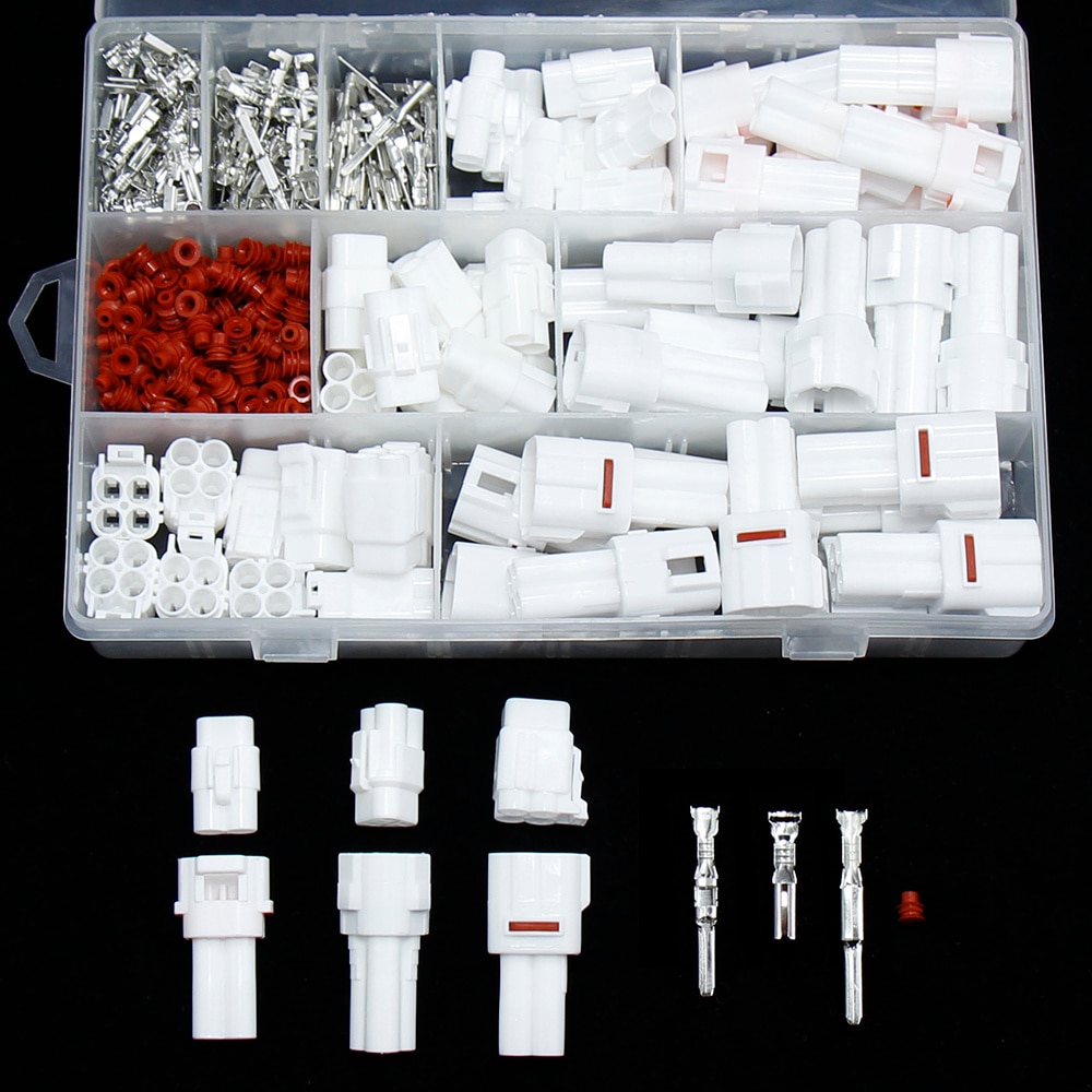 30/15set 2pin 3pin 4Pin Automobile Motorcycle Electrical connector Sealed auto wire Male Female Terminals plug kit