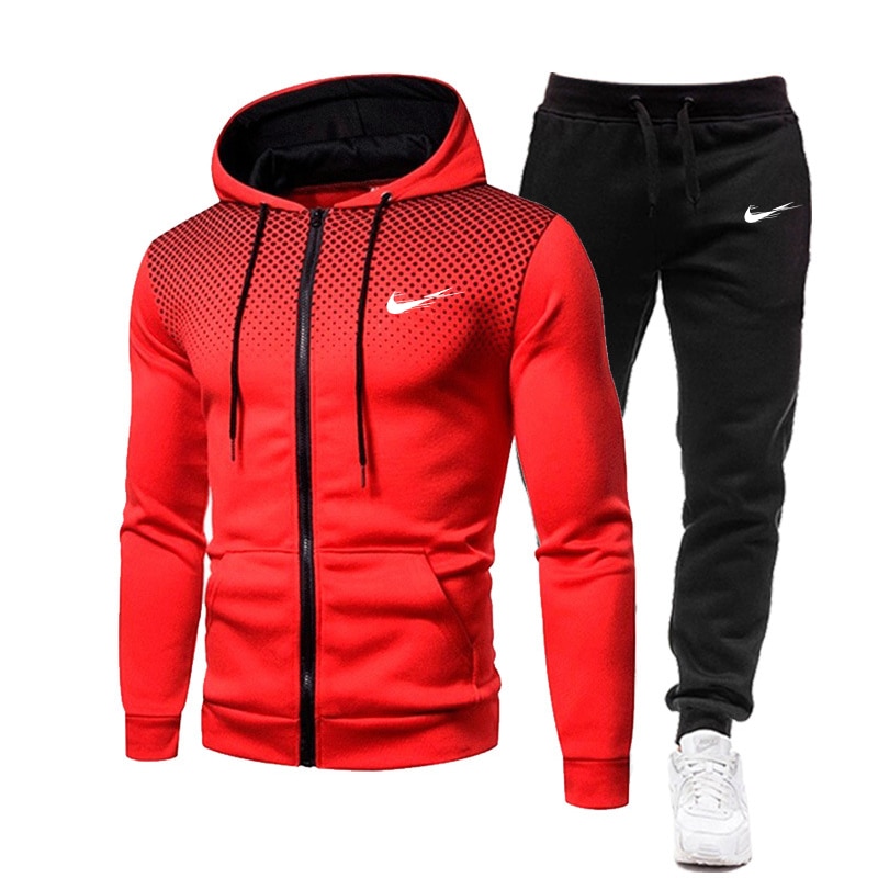 Men Casual Sets 2021 Spring Autumn IКNIKEС Jogger Tracksuit Zipper Hoodies Pants 2PC Sets Men's Sportswear Sport Suit Cloth