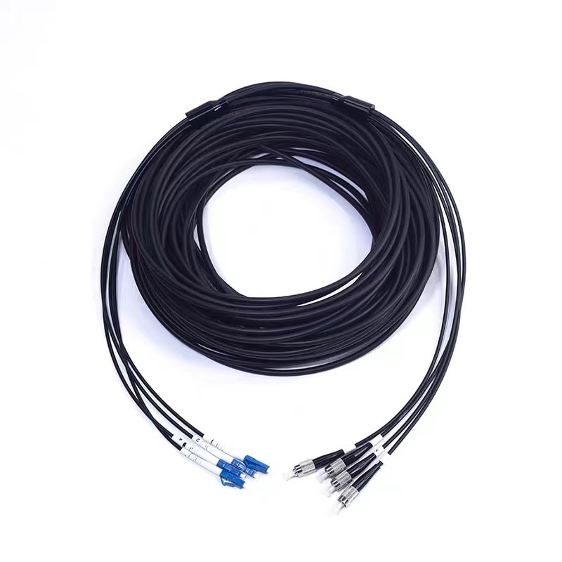 15mtr 5.0mm Armored 4C Fiber optic Patchcords ratproof LC-LC SC-SC FC-FC 4 cores jumper Singlemode SM indoor outdoor black