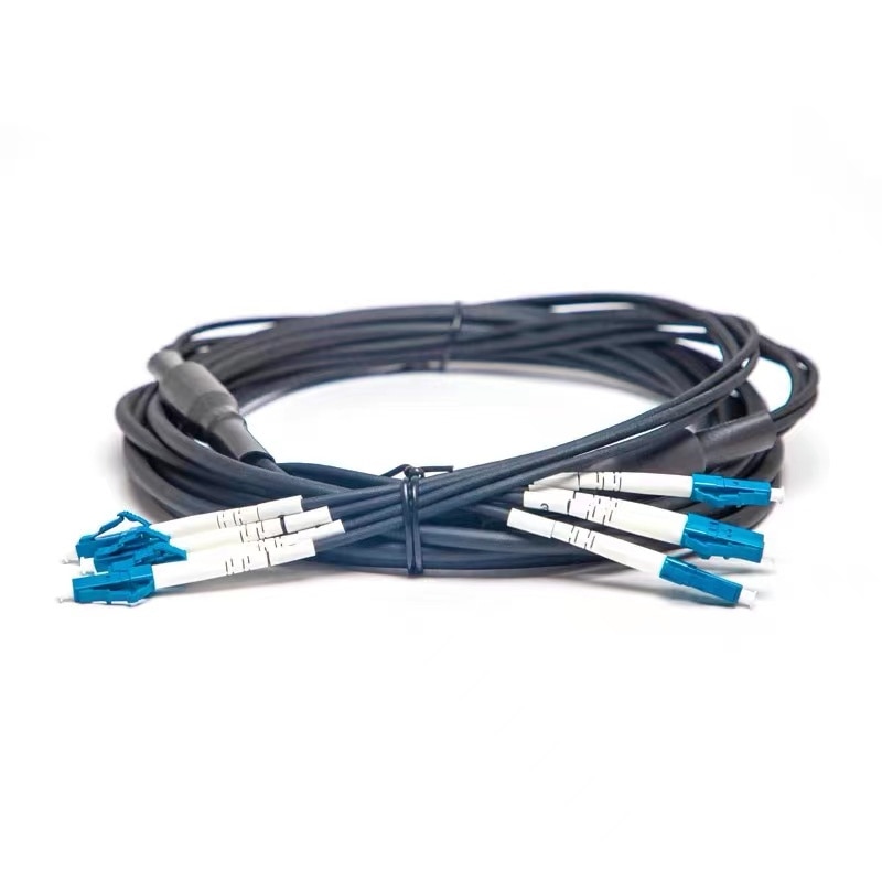 50mtr 5.0mm Armored 4C Fiber optic Patchcords ratproof LC-LC SC-SC FC-FC 4 cores jumper Singlemode SM indoor outdoor black