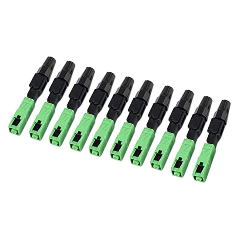 20Pcs Sc/Apc Fiber Optic Connector Embedded Single Mode Component Fiber Optic Quick Connector-Black + Green