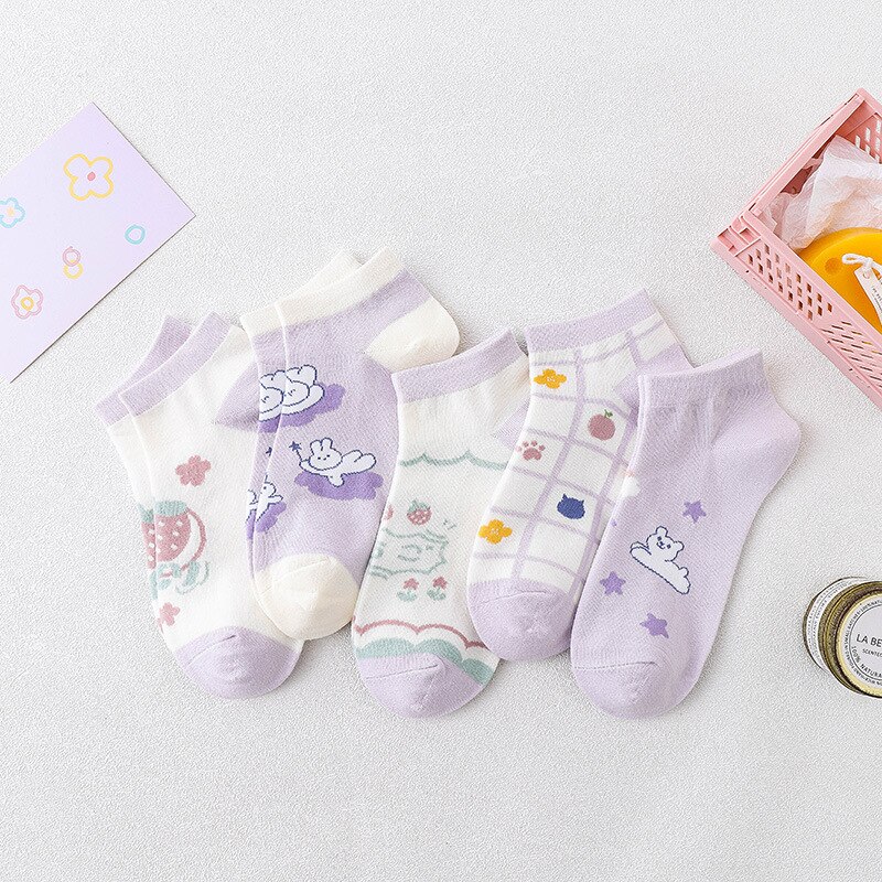1 Pair Men Socks Cotton Funny Crew Socks Cartoon Animal Happy Fruit Rubbit Women Socks Novelty Gift Socks for Spring Autumn