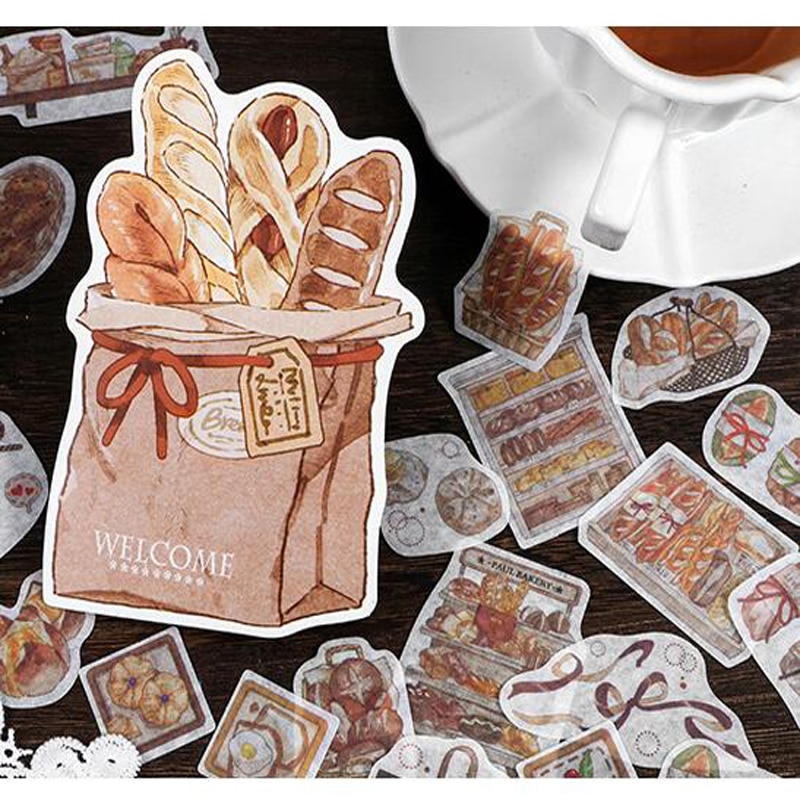 1 Pack Bakery House Bread Food DIY Stickers Handbook Decoration Diary