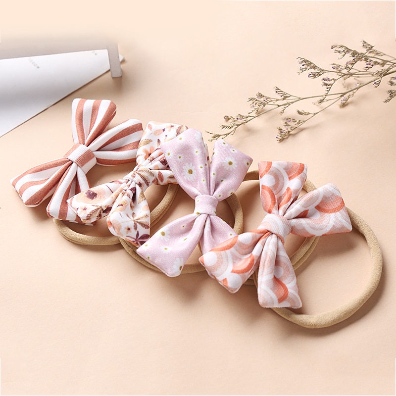 Bandeau Fille Bow Baby Hair Accessories Girl Headband Elastic Hair Bands For Kids Floral Printing Headbands Infant Traceless