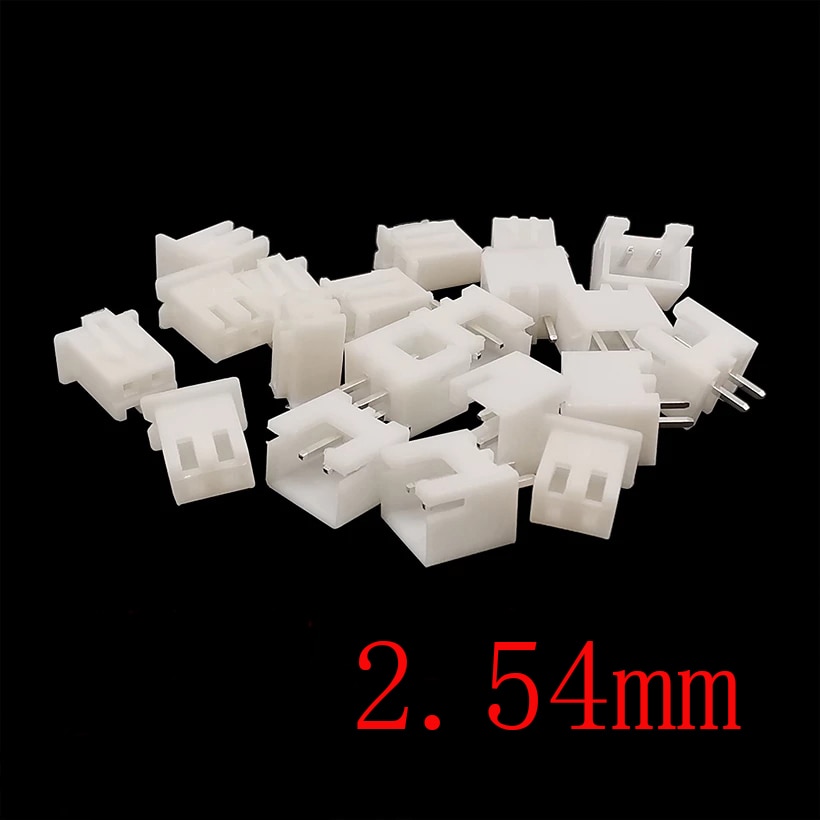 100Pcs JST XH 2.54 2Pin Male Plug + Female Socket Housing Terminals 2P 2.54mm Pitch Plastic Shell Terminal Wire Connector