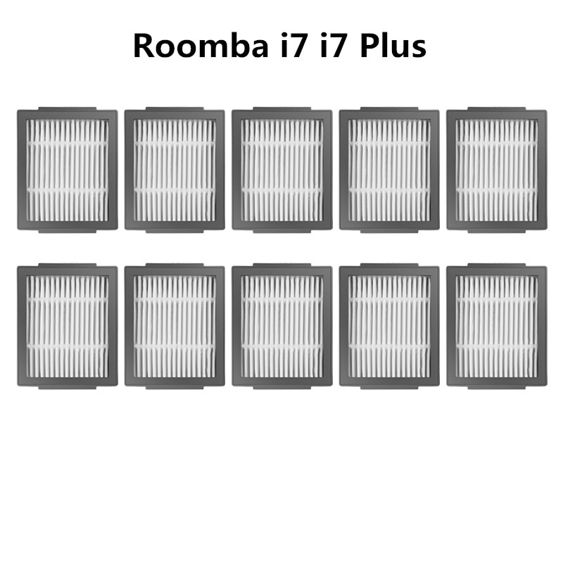 10PCS Washable Accessories black Hepa Filter For irobot Roomba i7 i7 Plus + i7P E5 E6 Roombai7 Robot Vacuum Cleaner Parts Kits