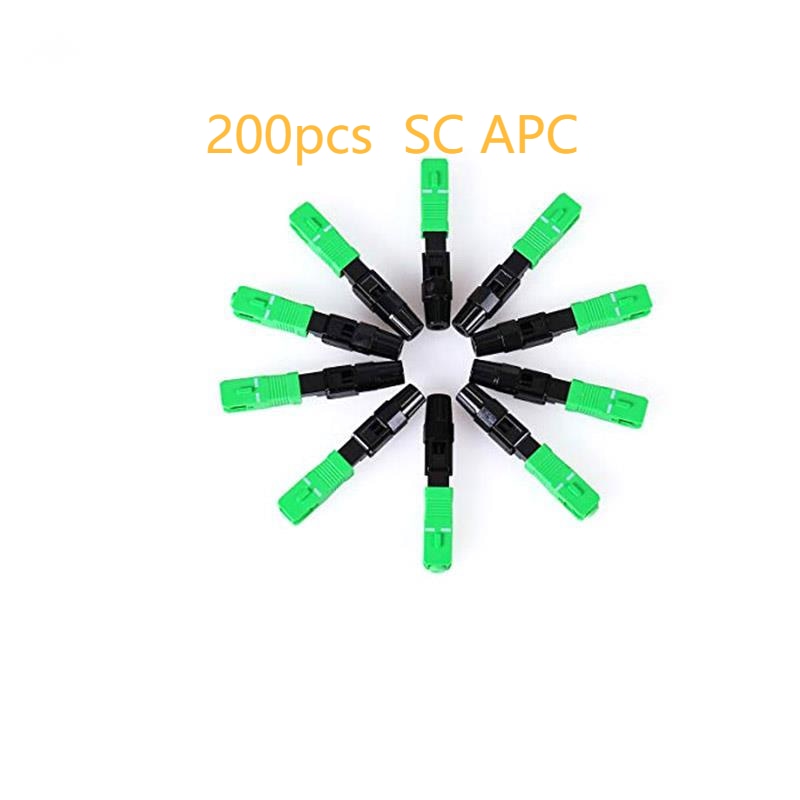 200PCS/box FTTH SC APC single-mode fiber optic SC APC quick connector SC APC FTTH Fiber Optic Fast Connector Free shipping