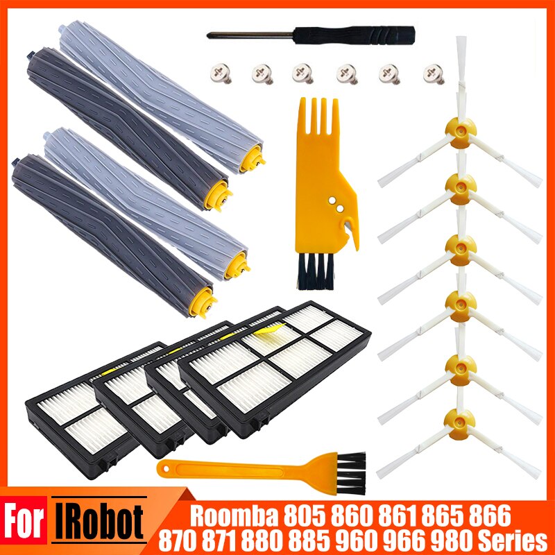 HEPA Filters Side Brush Replacement kit For iRobot Roomba 800 860 870 880 890 900 960 980 990 Robot Vacuum Cleaner Parts