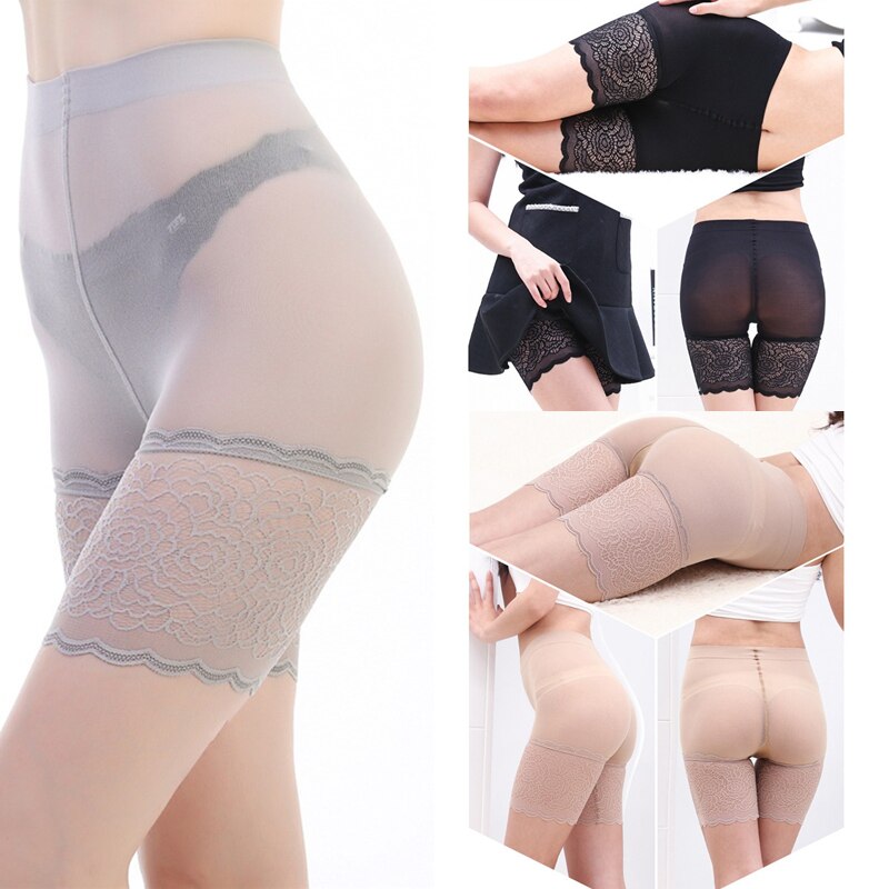 Safety Panties For Sexy Ladies Lace High Stretch Women's Underpants Net Cloth Splicing Mesh Body Shaping