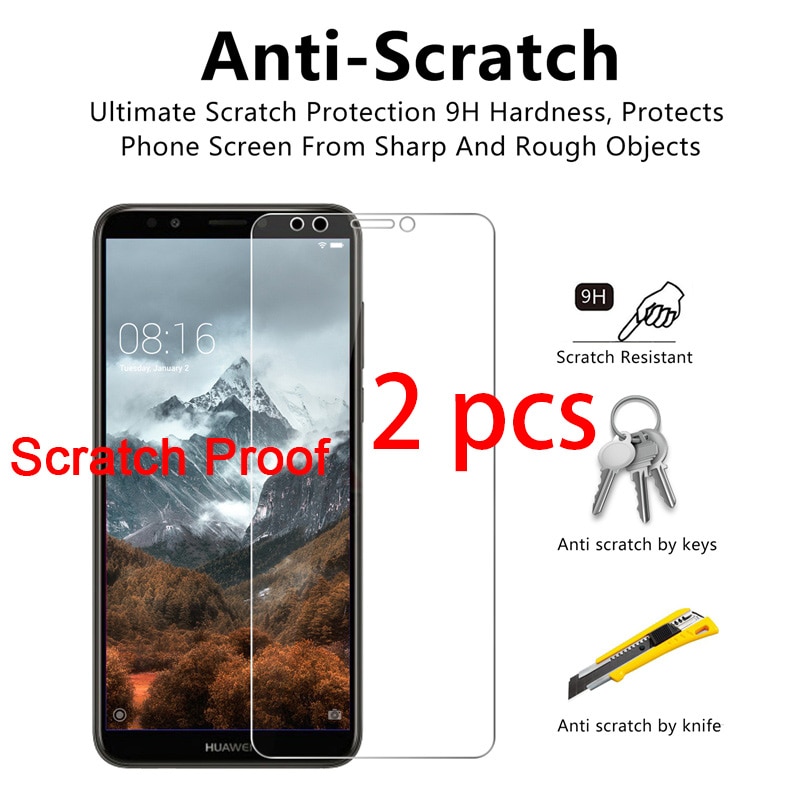 2pcs! Toughed Explosion-proof 9H HD Protective Glass for Huawei P20 Pro P10 Plus P9 Lite Screen Protector on Huawei P8 Lite