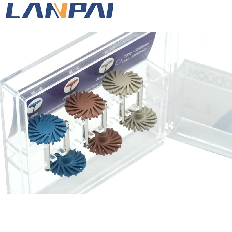 DENTAL Rubber Polisher Composite RA Disc Kit Resin Polishing Electric Motor Pressure Sterilization Wheel Spiral Brush Burs