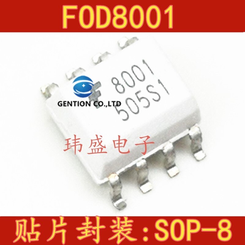 10PCS Light coupling FOD8001 SOP8 F8001 HCPL-8001 photoelectric coupling in stock 100% new and original