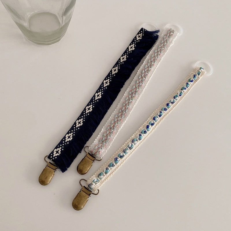 Newborn Pacifier Chain Handmade Retro Nipple Holder Leash Strap Soother Nursing Teether Dummy Clip
