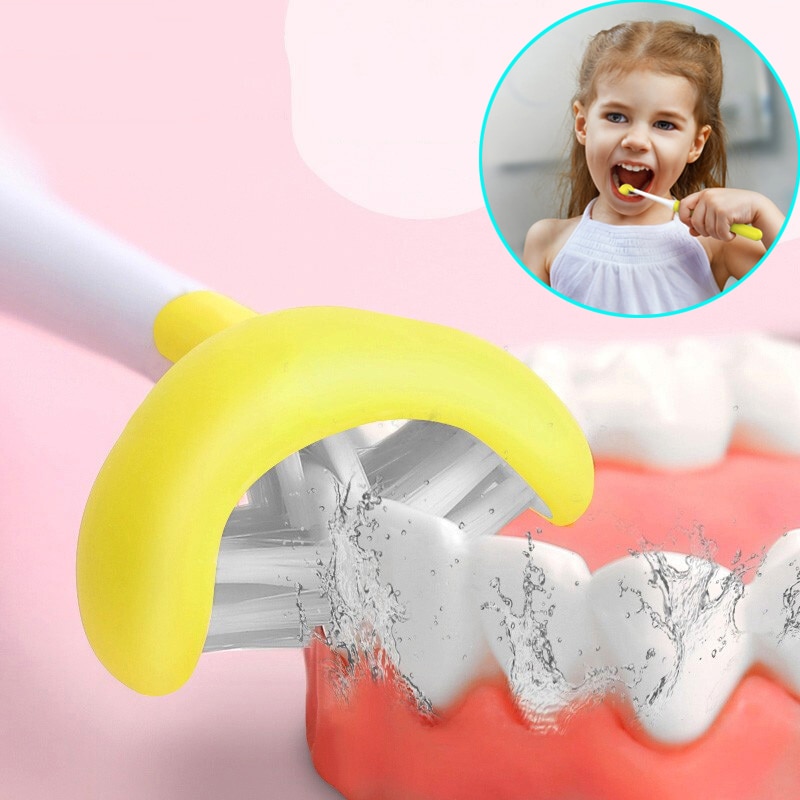 Long Handle Manual Baby Toothbrush Three Sided Children's Oral Hygiene Care Soft Toothbrush Baby Teeth Massage Cleaning Too