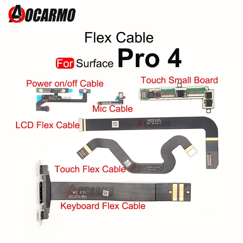 For Microsoft Surface Pro4 Pro 4 1724 Touch LCD Flex Connectors Small Board Keyboard Bottom Micphone Headphone Jack Flex Cable