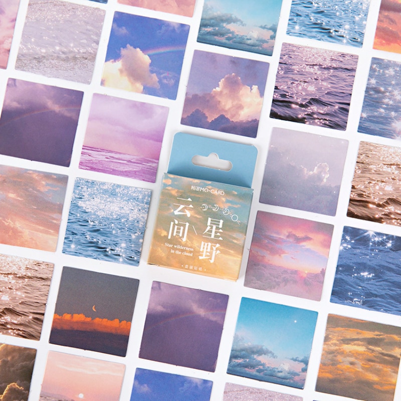 Mohamm 46PCS/Box Simplicity Stationery Clouds Stickers Scrapbooking Stationery School Supplies