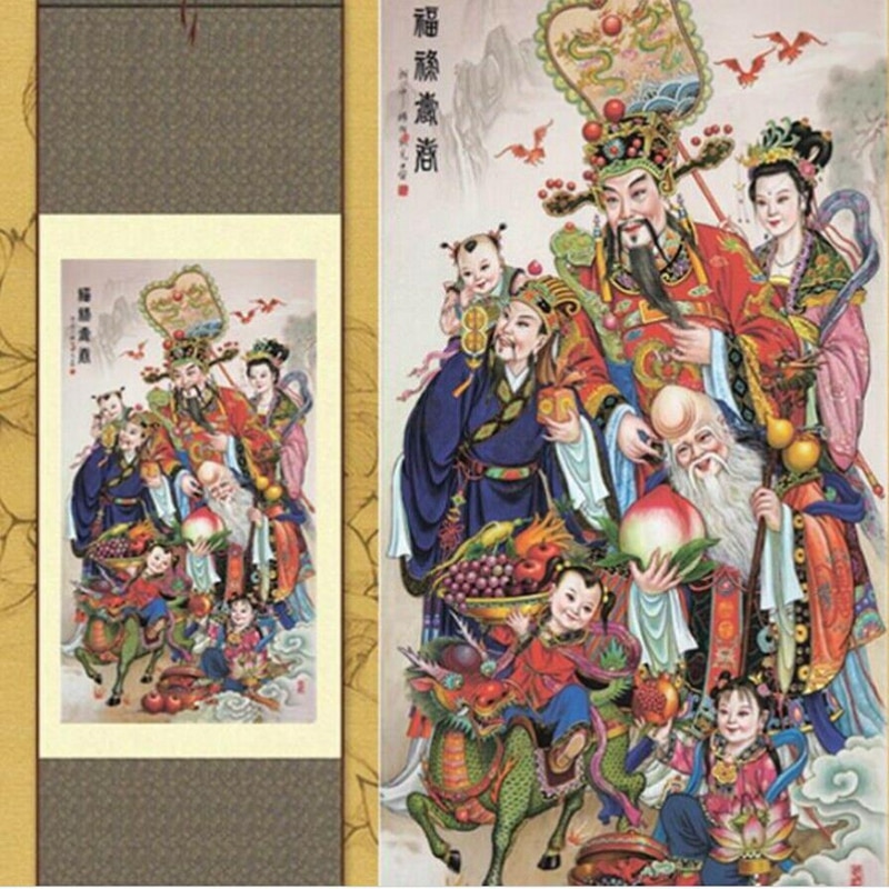 1pc Quality Traditional Home/Office Decoration Chinese Silk Scroll Painting Ink Painting Decoration S156