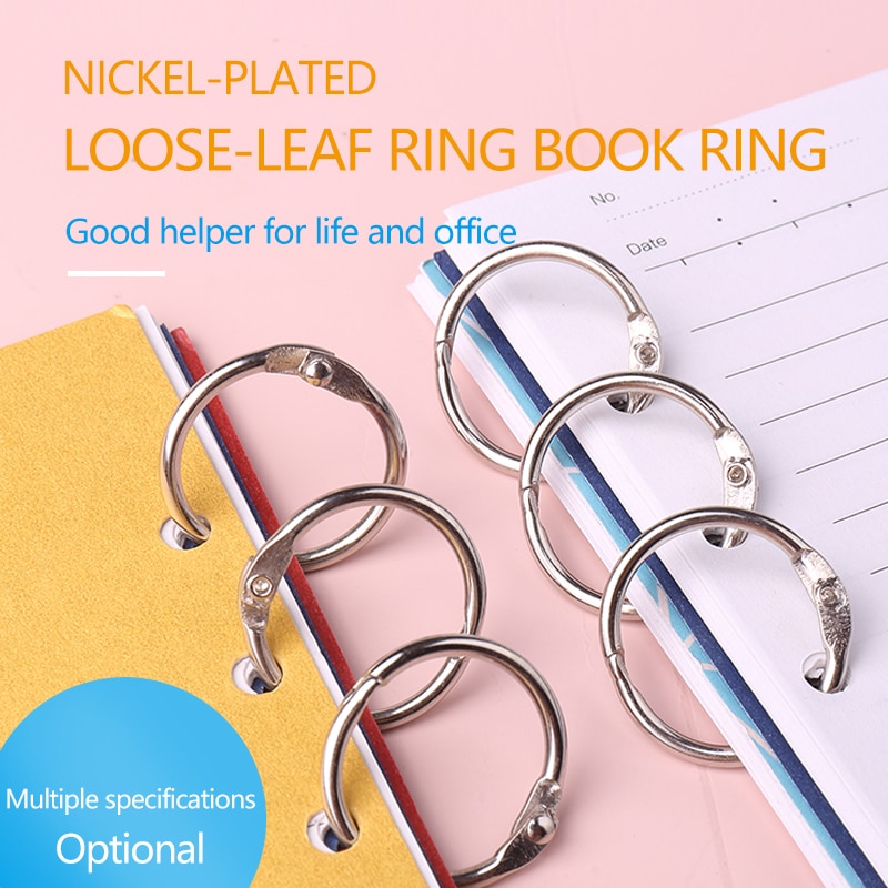 Metal Binder Ring Loose Leaf Book Binder Hoop Ring 19-50mm Multifunctional Keychain Circle Album Scrapbook Craft Binding Supplie