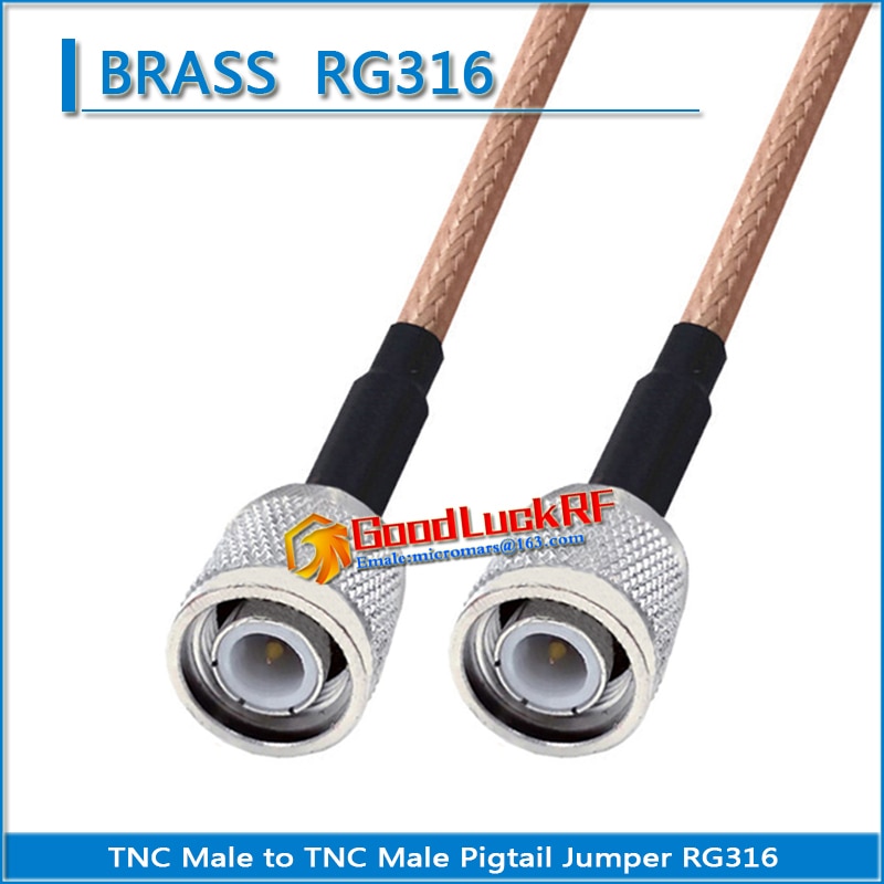 1X Pcs Dual TNC Male to TNC Male plug Pigtail Jumper RG316 Extend cable copper RF Connector Coaxial Low Loss