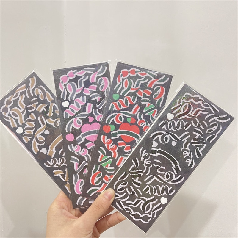 Cute Color Ribbon Laser Stickers Star Chasing Card Photo Phone Scrapbooking Sealing Decoration Sticker Kawaii Korean Stationery