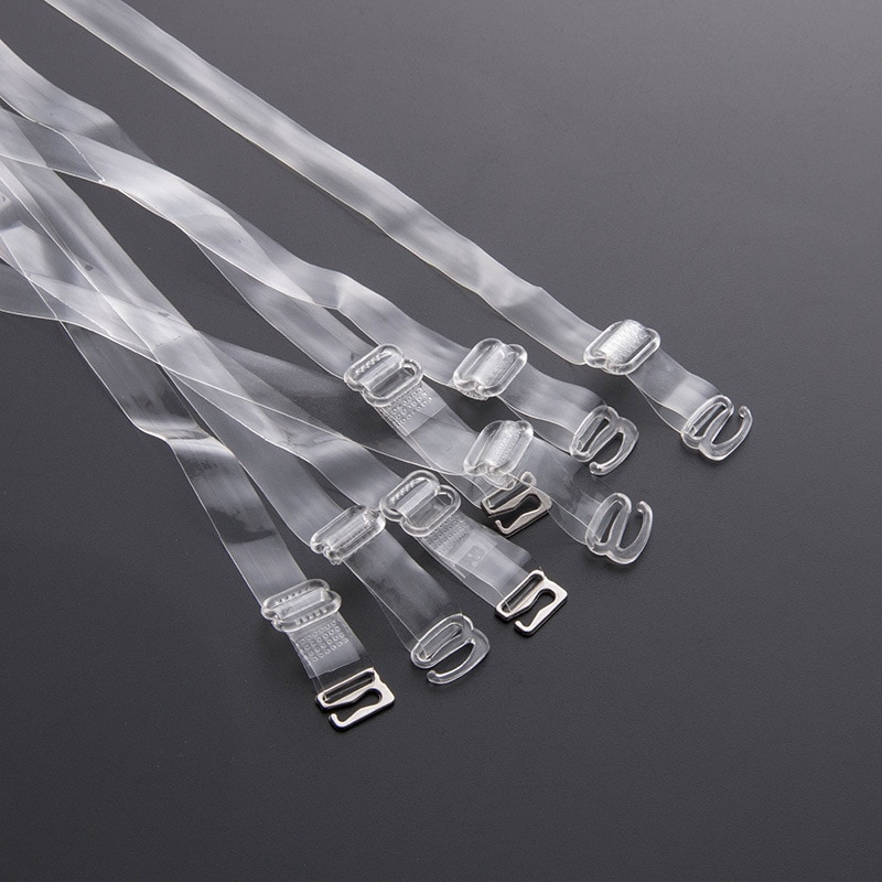 5Pairs=10Pcs Metal Buckle Bra Straps Belt Women's Elastic Transparent Silicone Bra Straps Adjustable Intimates Accessories
