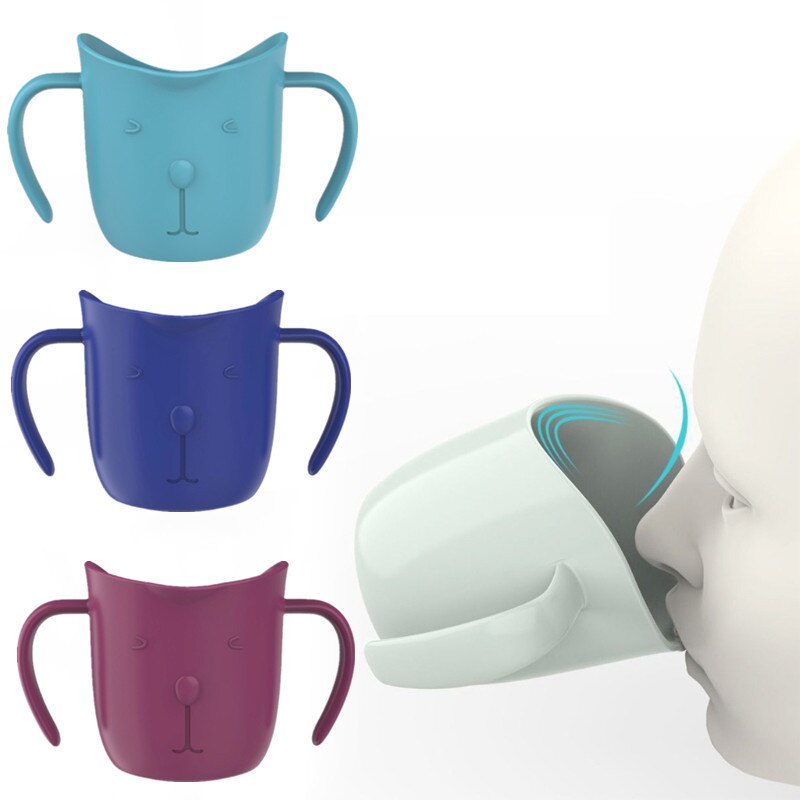 Baby Insulation Oblique Mouth Cup Leakproof Infant Learning Drinking Cups Slanted Cup Anti-fall Baby Drinking Trainning Cup