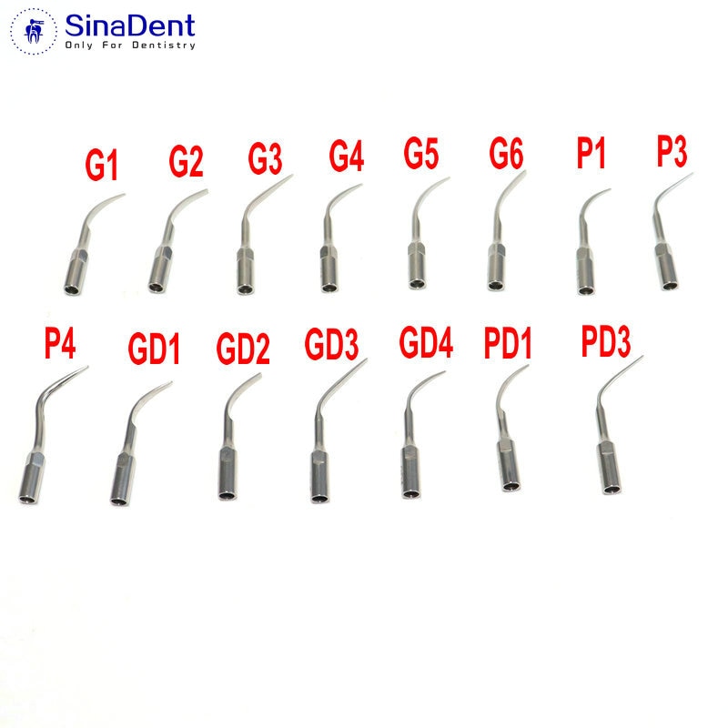 Dental Scaler Tips 5Pcs/Pack Dental Ultrasonic Scaler G1 G2 G3 P1 P3 P4 GD1 GD2 GD3 PD1 PD3 PD4 for EMS Woodpecker DTE Satelec