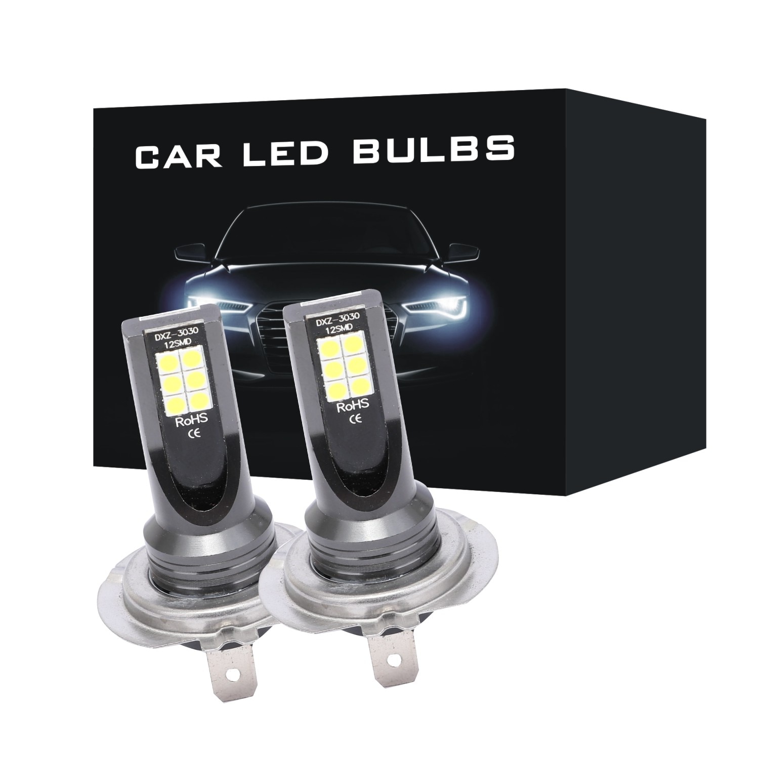 2Pcs H8 H9 H1 H3 H4 H7 H11 9005 HB3 9006 HB4 Car LED Fog Headlight Bulbs 6000K 8000K 4300K White Auto Fog Lamp Day Running Light