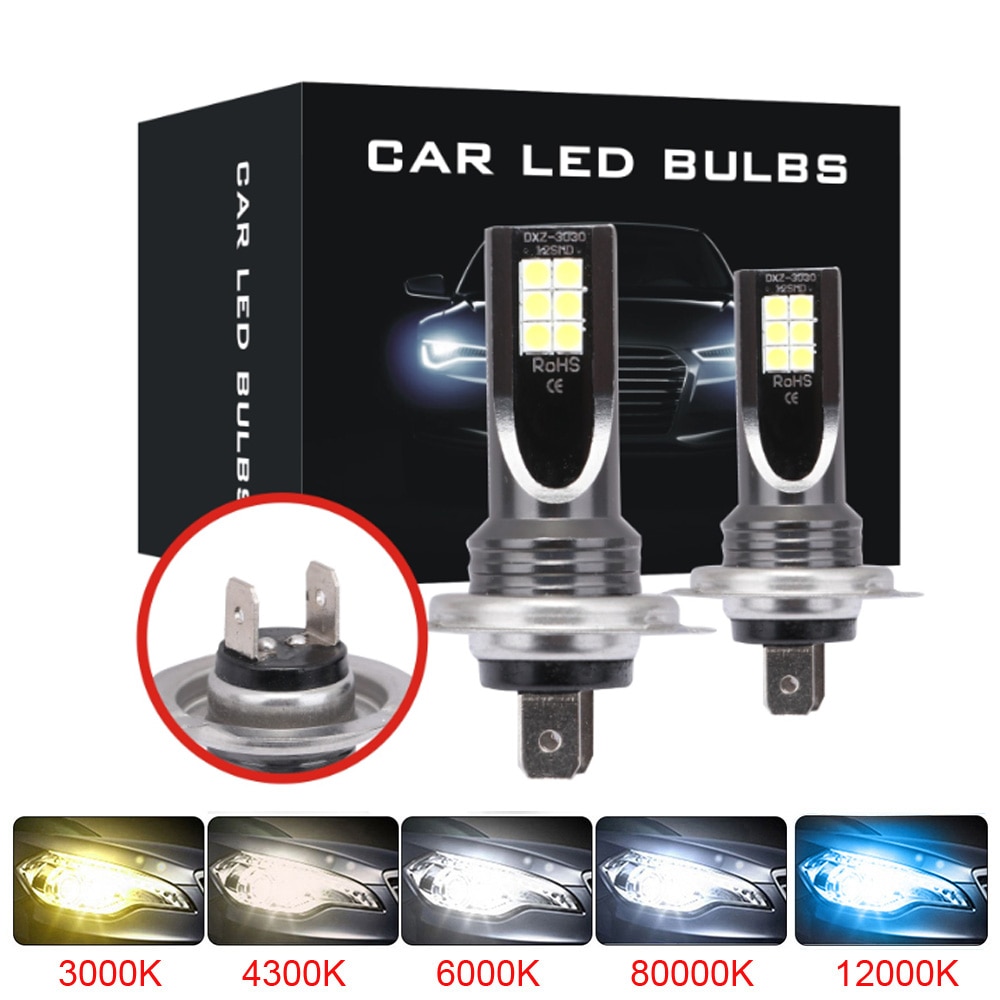 2Pcs H4 H7 H11 H8 H9 H16JP H1 H3 Car LED Fog Light Bulbs 9005 9006 Auto Driving Headlamp Lamps 6500K 12V 24V LED Car Headlights