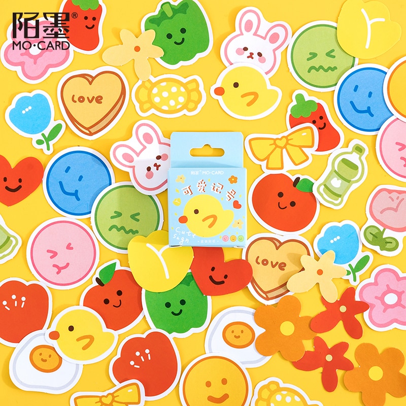 45 pcs/Pack Cute Aniamals Smile Marks Handbook Diary Stickers Decorative Sealing Stickers