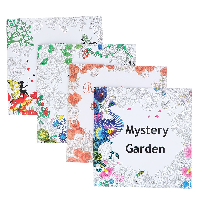 12Page Flower Coloring Book For Children Adult Relieve Stress Kill Time Drawing