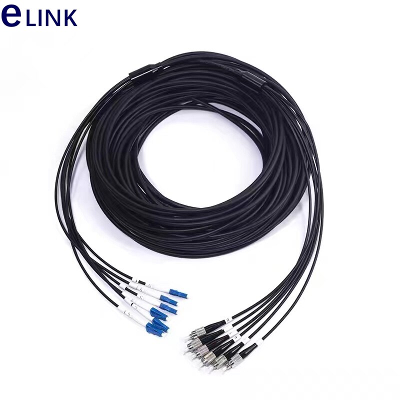 25M 6 cores LSZH Fiber optic Patchcords 6C Armored LC SC FC ST 5.0mm Armored patch lead cable Outdoor SM FTTA jumper 6 fibers